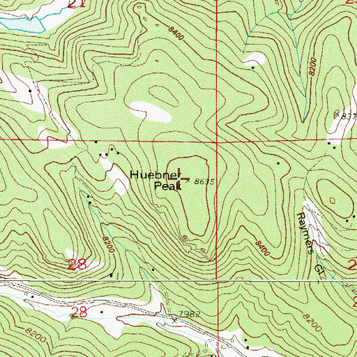 Topographic Map of Huebner Peak, CO