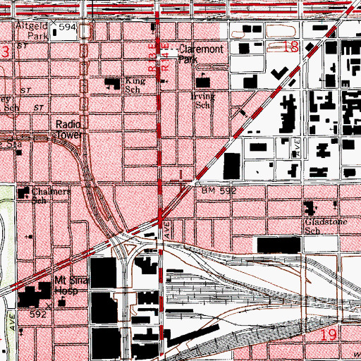 Topographic Map of All Nations Mission, IL