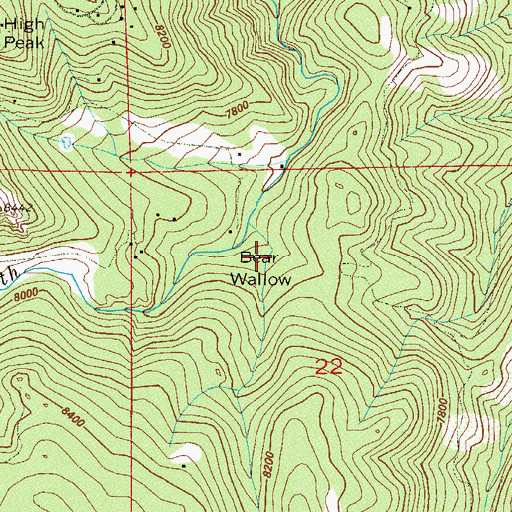 Topographic Map of Bear Wallow, CO