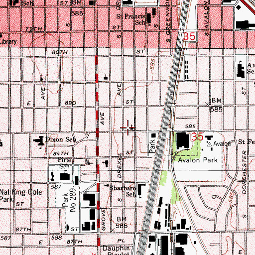 Topographic Map of All Souls First Universalist Society of Chicago, IL