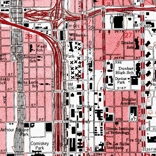 Topographic Map of Allen Temple African Methodist Episcopal Church, IL