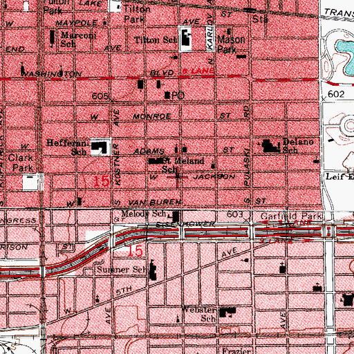 Topographic Map of Alpha and Omega Missionary Baptist Church, IL