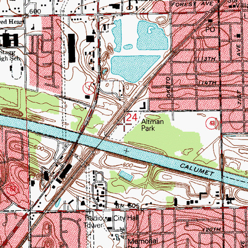 Topographic Map of Altman Park, IL