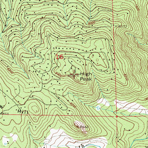 Topographic Map of High Peak, CO