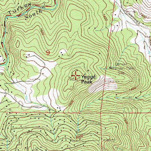 Topographic Map of Yegge Peak, CO