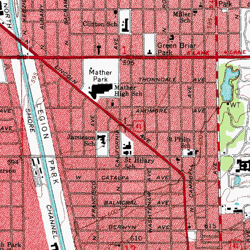 Topographic Map of American-Asian School of Casting Jewelry, IL