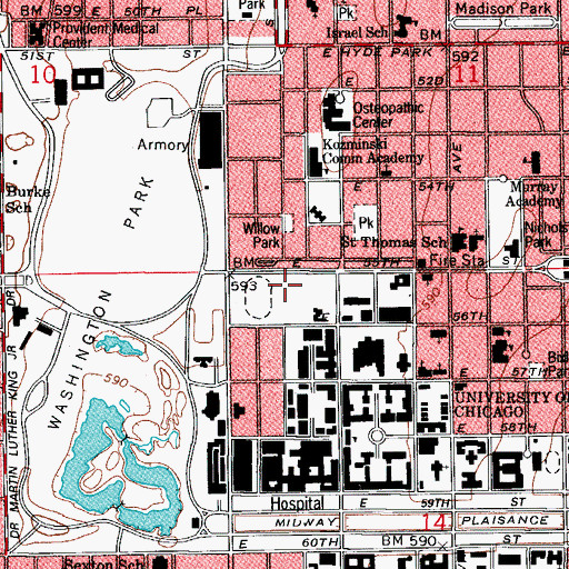 Topographic Map of Anderson Baseball Diamond, IL