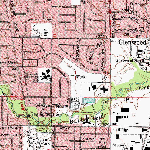 Topographic Map of Apollo Park, IL