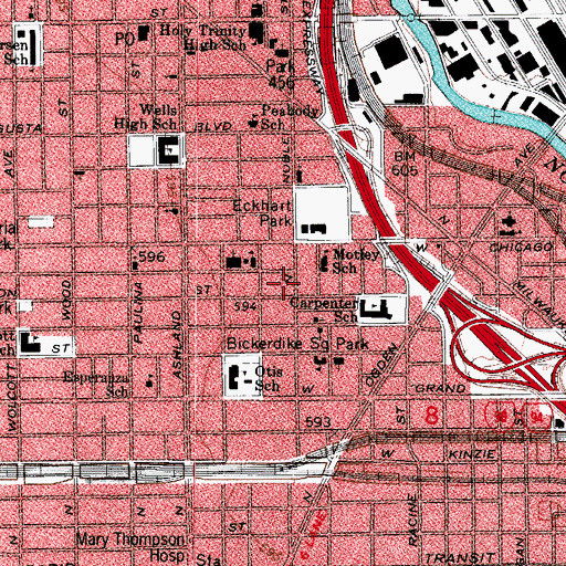 Topographic Map of Apostolic Assemby of the Faith in Christ Jesus, IL