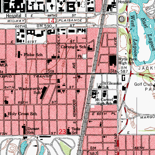 Topographic Map of Apostolic Church of God, IL