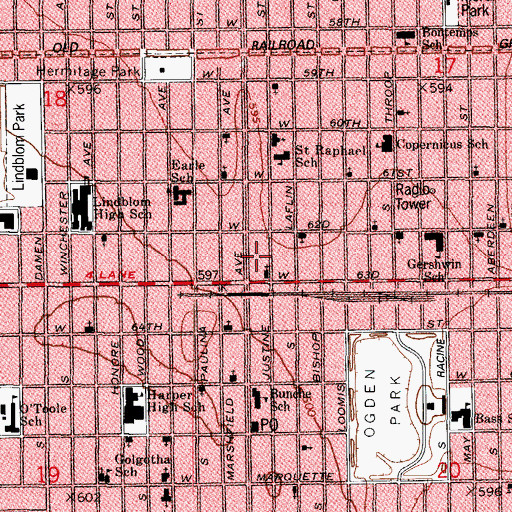Topographic Map of Apostolic Faith Temple, IL