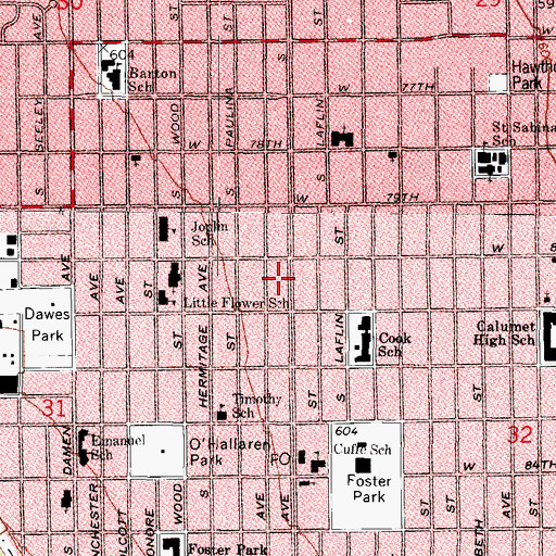 Topographic Map of Apostolic Little Rock Church, IL