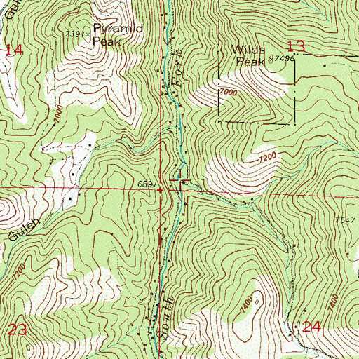 Topographic Map of Sampson School, CO
