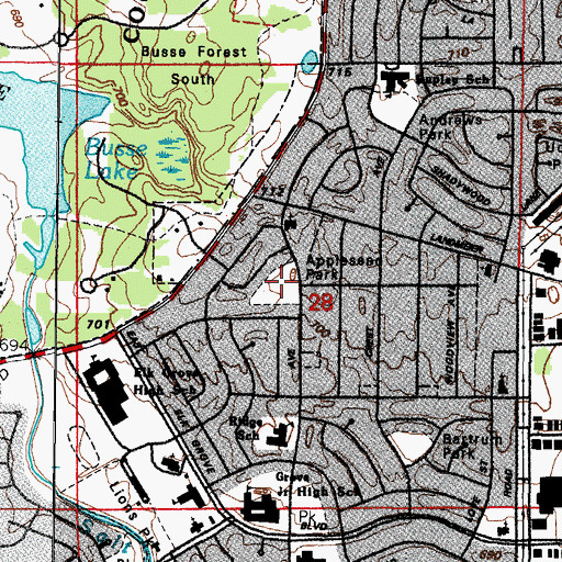 Topographic Map of Appleseed Park, IL