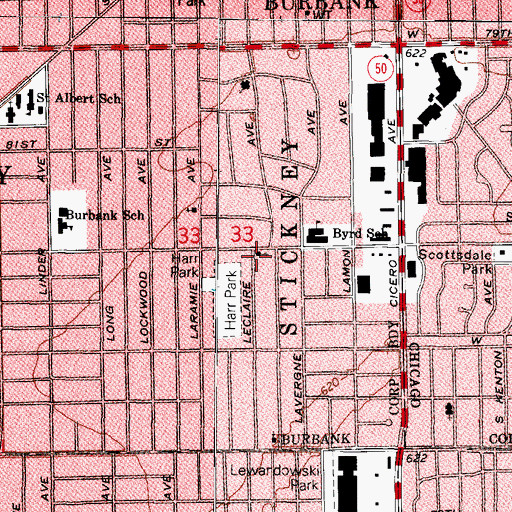 Topographic Map of Archangel Michael Eastern Orthodox Church, IL