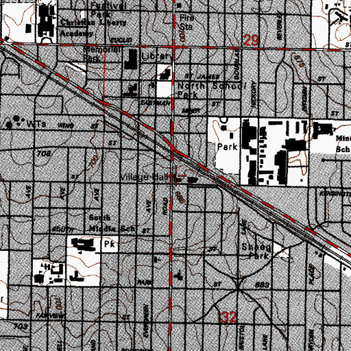 Topographic Map of Arlington Heights Village Hall, IL