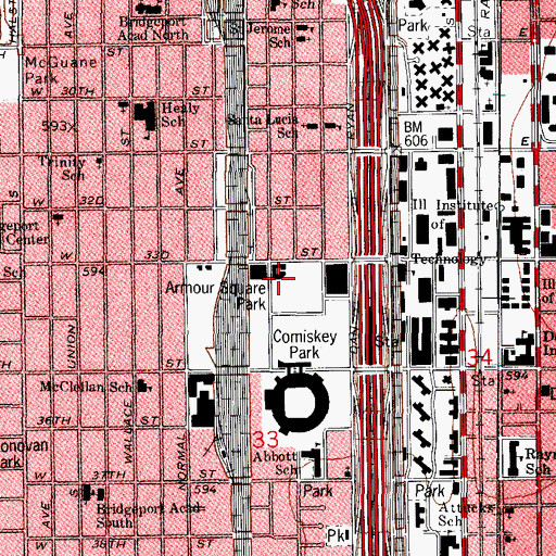 Topographic Map of Armour Square Park Field House, IL