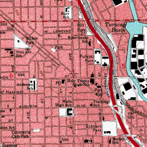 Topographic Map of Arrow Beauty School, IL
