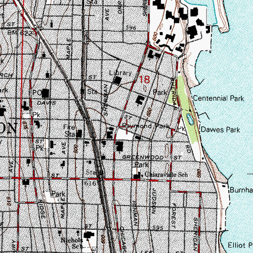 Topographic Map of Arroyave Academy of Languages, IL