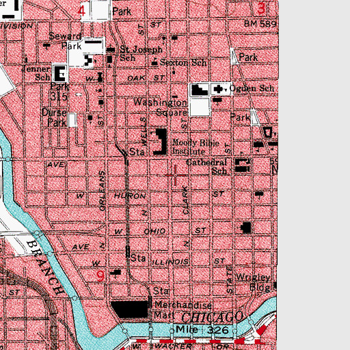 Topographic Map of Arts of Living School, IL