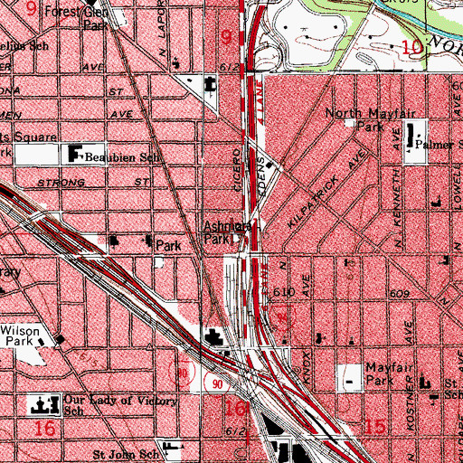 Topographic Map of Ashmore Park, IL