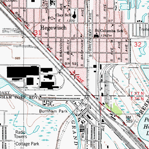 Topographic Map of Assumption Greek Orthodox Church, IL