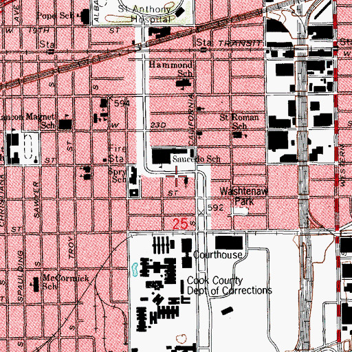 Topographic Map of Assumption School, IL