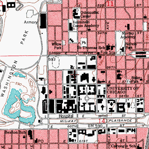 Topographic Map of Astronomy and Astrophysics Building, IL