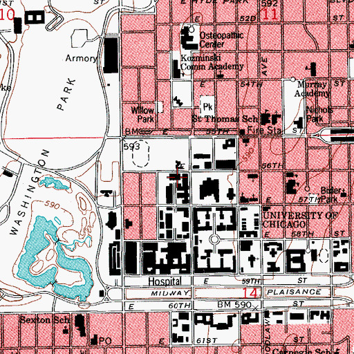 Topographic Map of Astrophysics and Space Research Laboratory, IL