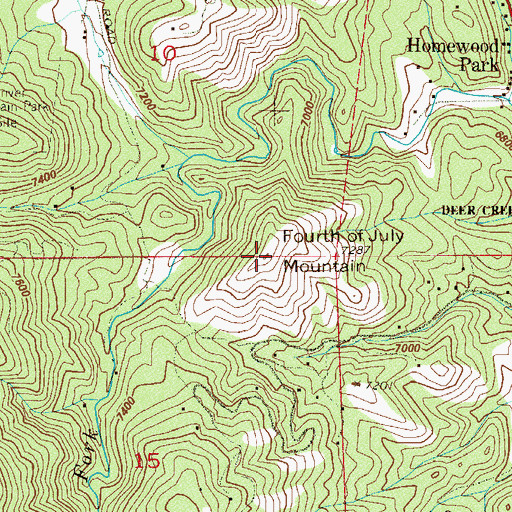 Topographic Map of Fourth of July Mountain, CO