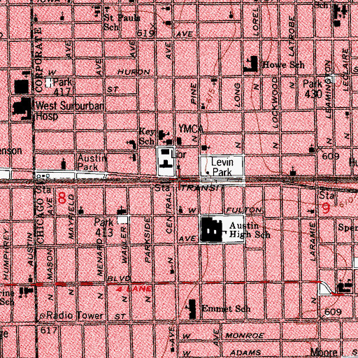 Topographic Map of Austin, IL