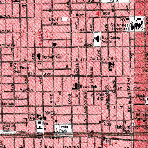 Topographic Map of Austin Career Education Center, IL