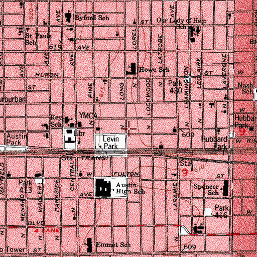 Topographic Map of Austin Special School and Sheltered Work Center, IL