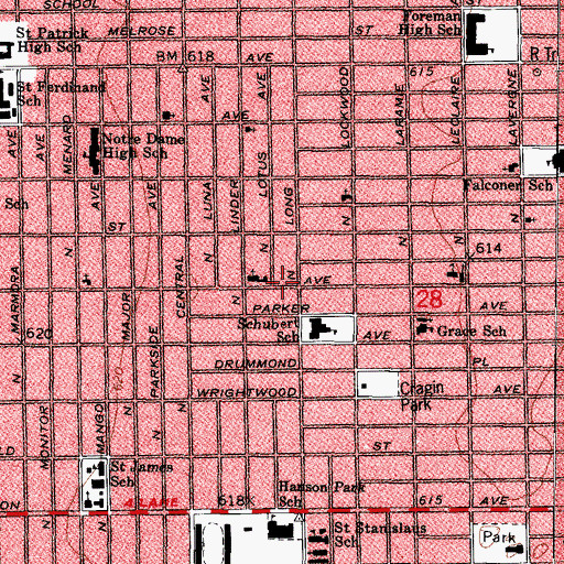 Topographic Map of Austin Special Sheltered Work Center, IL