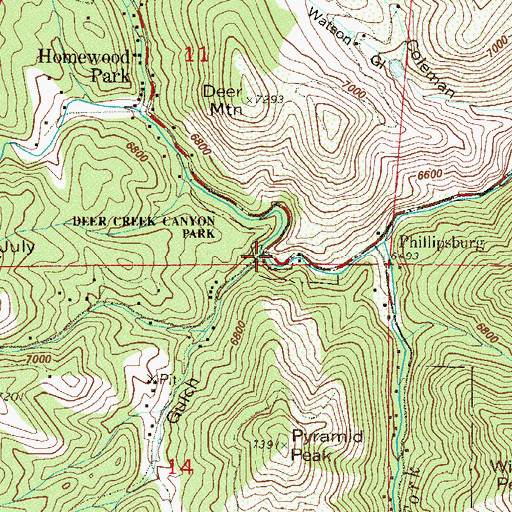 Topographic Map of Van Alderstien Gulch, CO