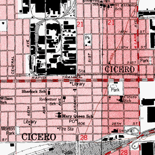 Topographic Map of A-Delta Driving School, IL
