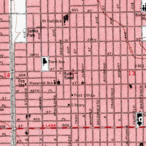 Topographic Map of A-Harmans Driving School, IL