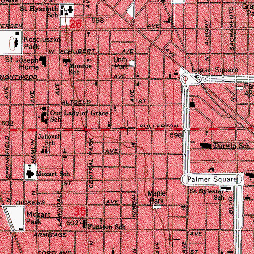 Topographic Map of A-Karrasel Nursery School, IL