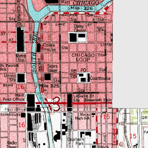 Topographic Map of Bankers Building, IL