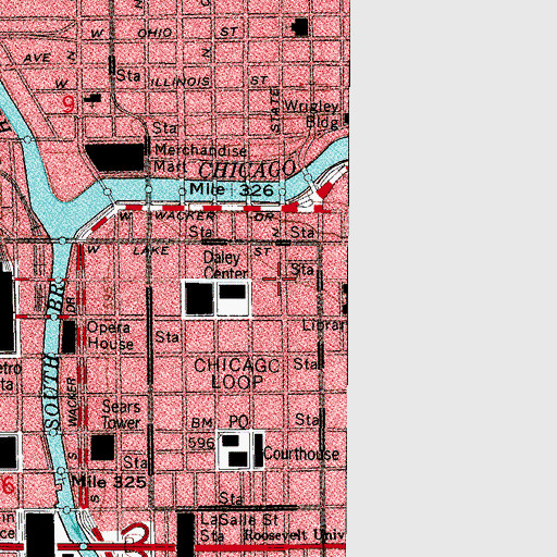 Topographic Map of Bells Commerical College (historical), IL