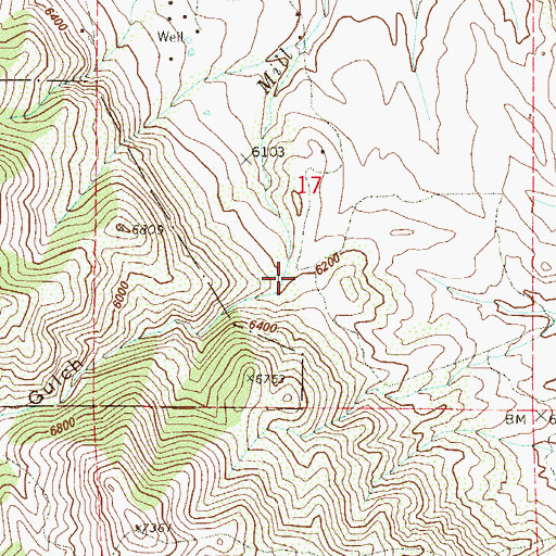 Topographic Map of Mill Gulch, CO