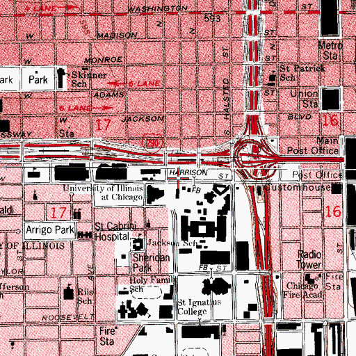 Topographic Map of Berean Baptist Church (historical), IL