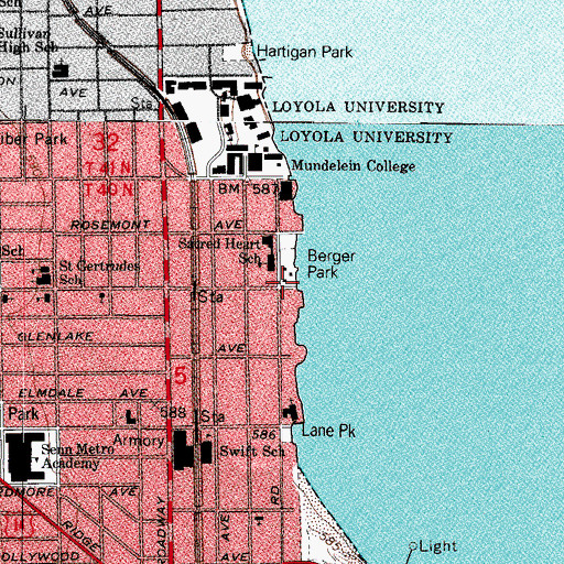 Topographic Map of Berger Park South Mansion, IL