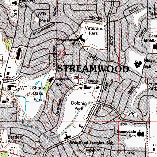 Topographic Map of Berkley Park, IL