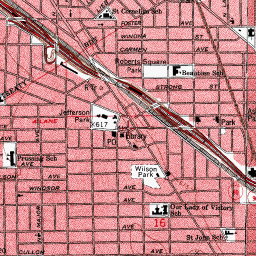 Topographic Map of Berning School of Music, IL