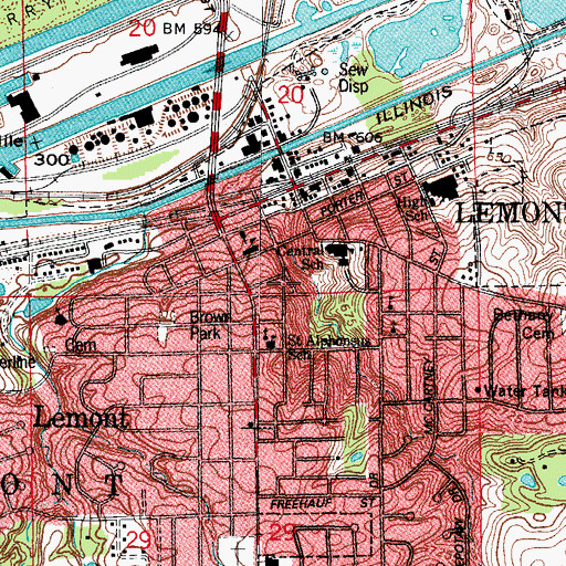 Topographic Map of Bethany Lutheran Church, IL