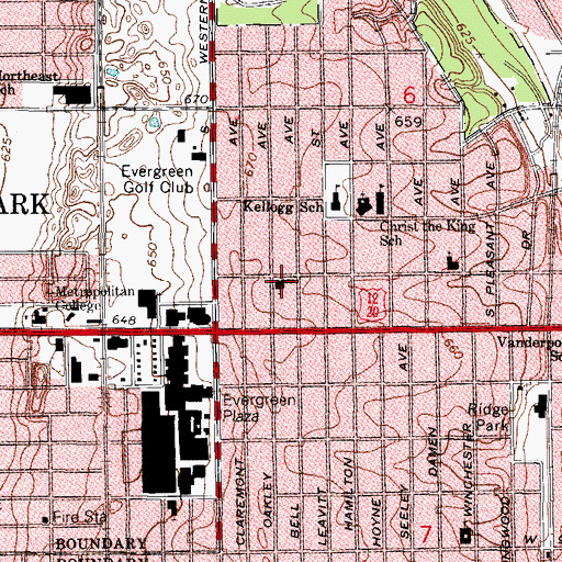 Topographic Map of Bethlehem Lutheran Church, IL