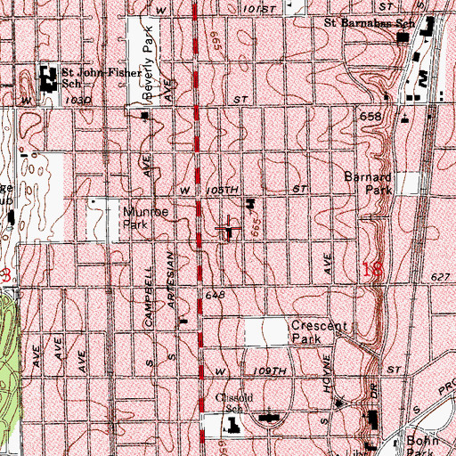 Topographic Map of Beverly Evangelical Covenant Church, IL