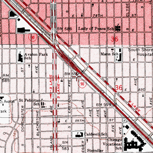 Topographic Map of Bible Deliverance Temple, IL