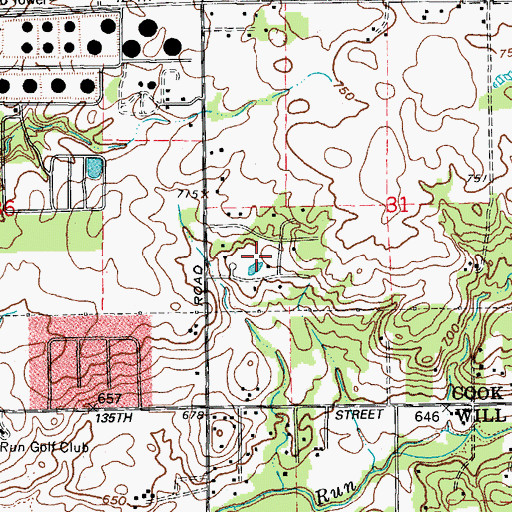 Topographic Map of Big Run Acres, IL